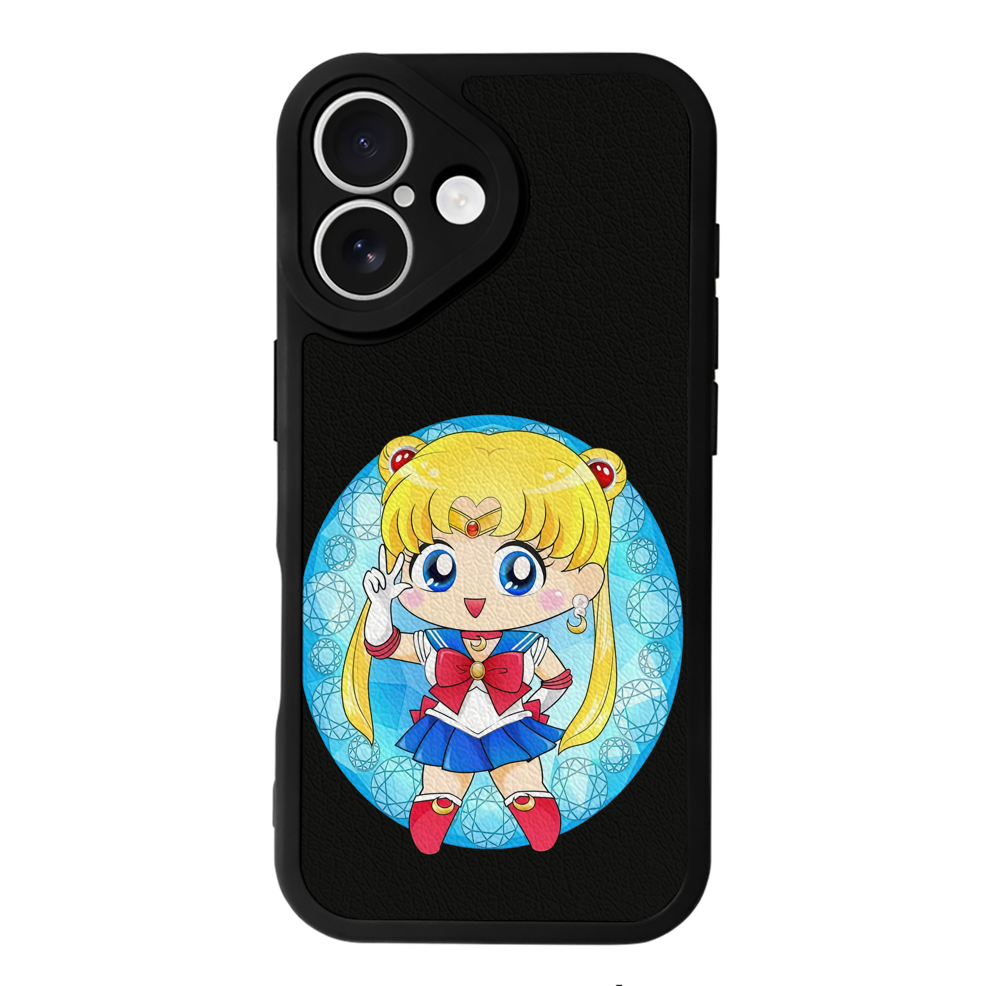 （画像用） 美少女戦士セーラームーン 月野 うさぎ つきの うさぎ Sailor Moon Tsukino Usagi 【iPhone 16シリーズ対応】シリコンスマホケース（レザー調） 材質：シリコン